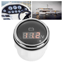 Universal Black 2-in-1 LED-Spannungsmesser mit intelligentem Alarm für Boote und Autos