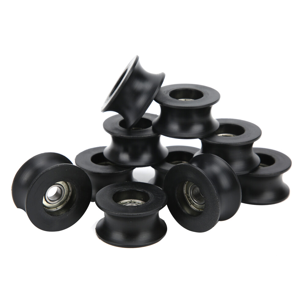 10Pcs Roller Bearing Deep UShaped Groove Nylon
