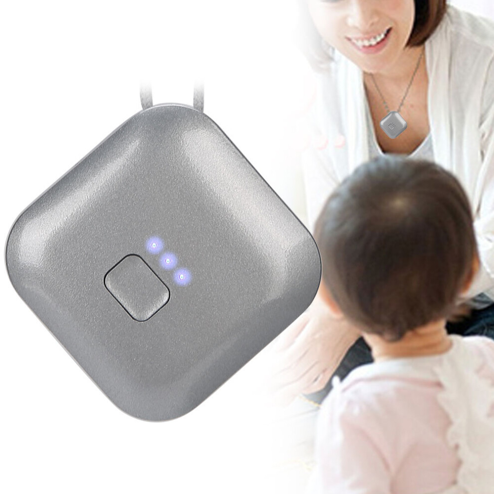 Mini Portable Wearable Air Purifier Necklace 50x50x10mm Black