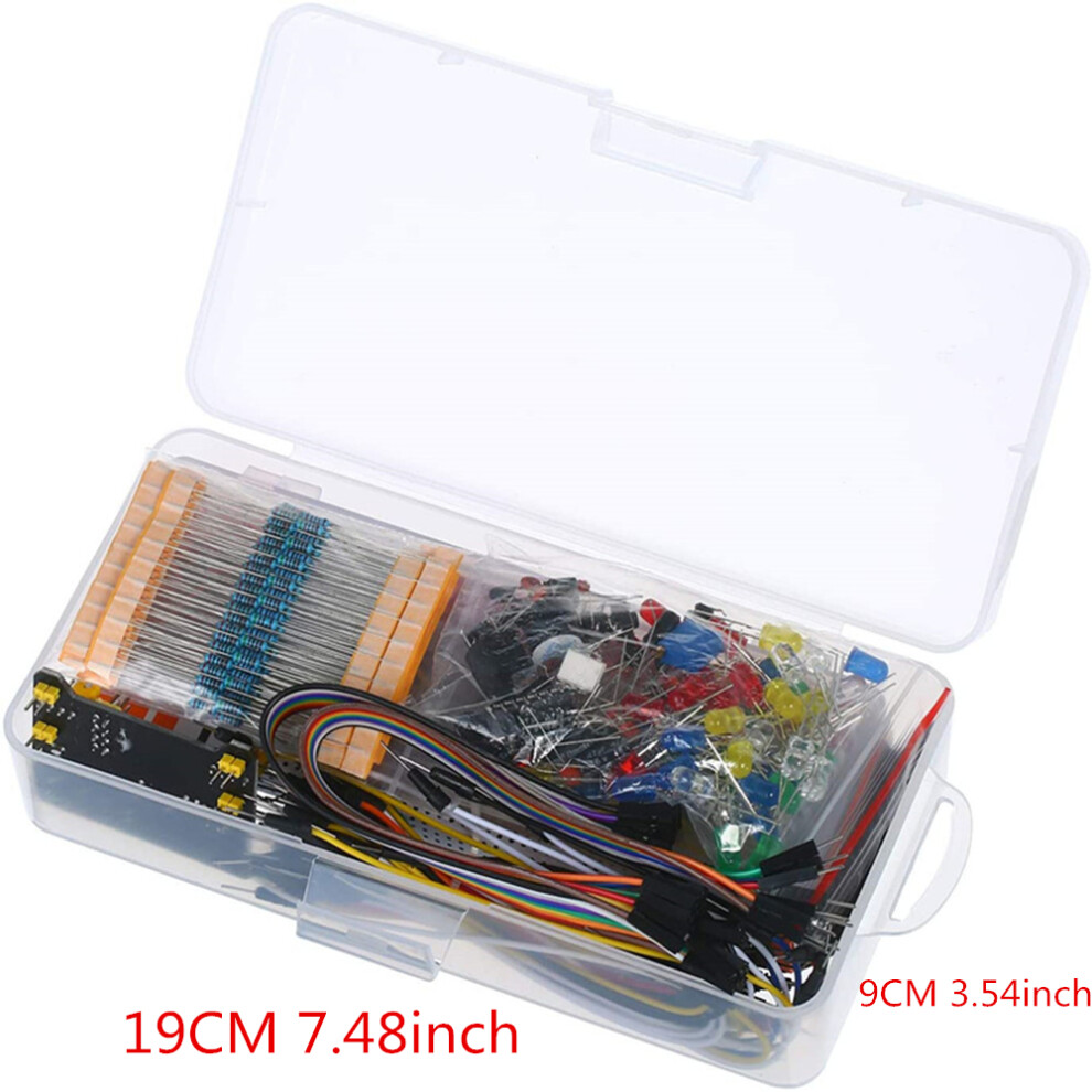 830 Tie-Point Breadboard Kit With Jumper Wires & Components - Uno R3 Compatible 7901346311306