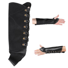 Zwei-Generationen-Armprotektor Armband für den Außenbereich Schießen PU Schwarz/Braun Verstellbare Gurte