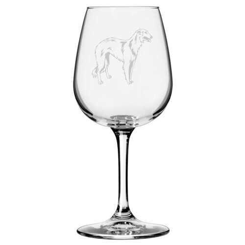 Borzoi (Wolfhound Russian) Tematic Gratat 12.75oz vin de vin