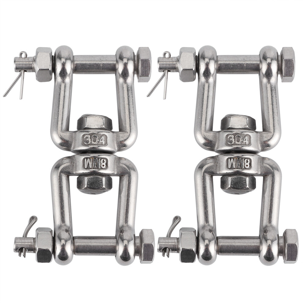 2Pcs Anchor Swivel Shackle 304 Stainless Steel
