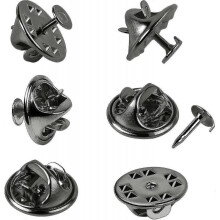 (Black) 120 Pairs Butterfly Clutch Tie Tacks Pin Back Compatible With With 8mm Length Blank Pins For Craft Making (silver)