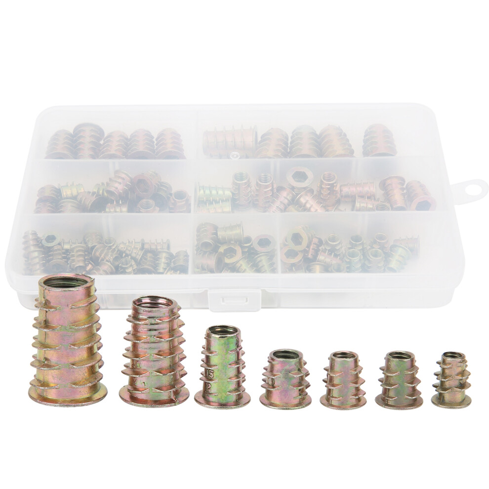 100Pcs Hex Socket Drive Insert Nuts Set Thread