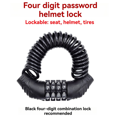 2PCS Bicycle Lock Steel Cable Chain Password 4 Digit Lock Anti-Theft 2