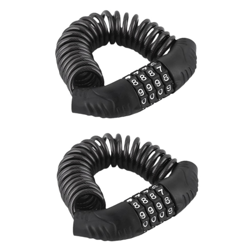 2PCS Bicycle Lock Steel Cable Chain Password 4 Digit Lock Anti-Theft