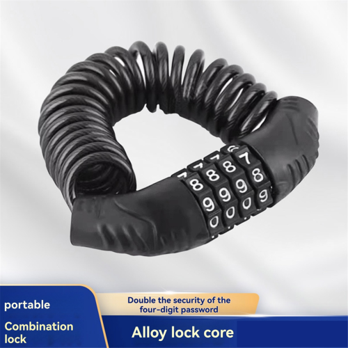 2PCS Bicycle Lock Steel Cable Chain Password 4 Digit Lock Anti-Theft 1