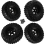 Conjunto de 4 pneus de borracha com aro de roda de metal Beadlock de 122 mm e 1,9 polegadas, preto 2