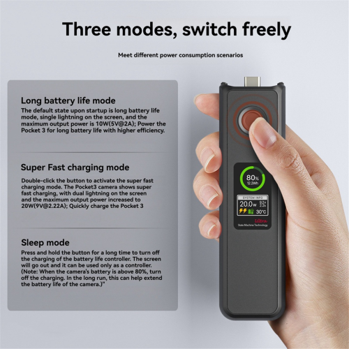 Batterijgreep voor Pocket 3 5000mAh 2