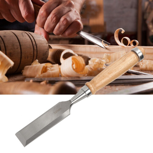 Flat Chisel Carpentry Tools Wooden Handle Cutting 2