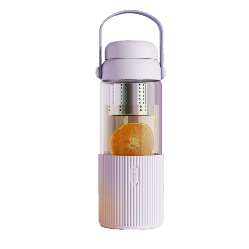 520 ml transparent glasmugg med lock C