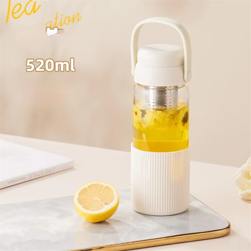 520 ml transparent glasmugg med lock B 2
