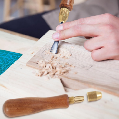 2Pcs Wood File Handle for Hand Drill 2