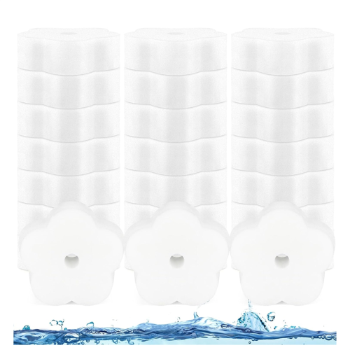 30 de burete filtrant tip floare albă pentru piscine 1