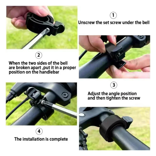 Aluminum Double Bicycle Bell - Loud Clear Sound Black 1