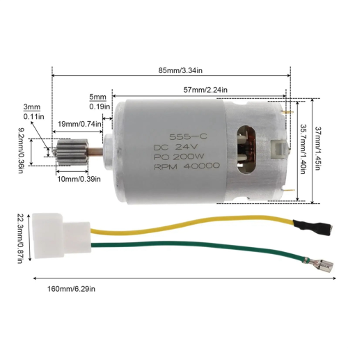 RS550 12V 12000 DC-motor 12000 tpm 1