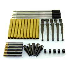 Kit de canetas Slimline para torneamento de madeira, conjunto com 5 canetas com acabamento em metal e torção