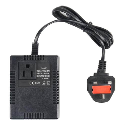 Μετασχηματιστής τάσης 300W 220V/240V σε 110V/120V, πρίζα Ηνωμένου Βασιλείου 1