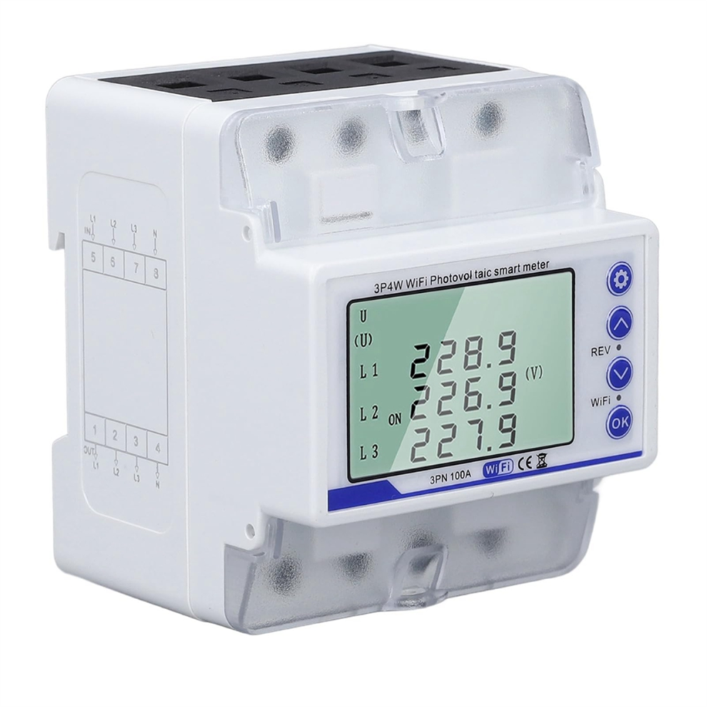 Wifi Circuit Breaker 3-Phase Energy Meter With Lcd Display - 60-300V 4851555643114