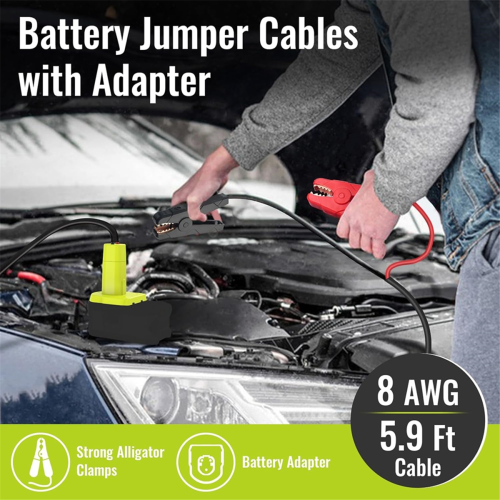 Startkableradapter til 18V batteri, 8AWG 5,9FT 2