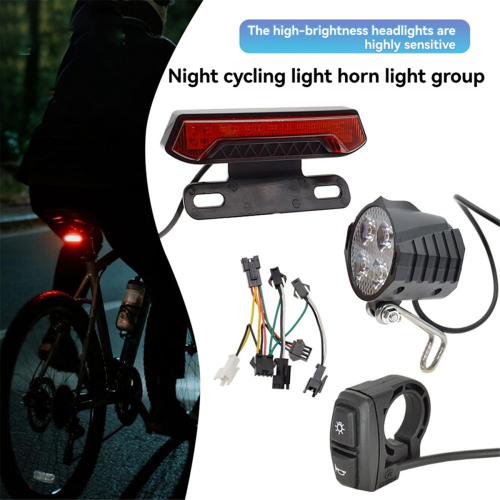 Conjunto de lanternas traseiras de freio dianteiro para bicicleta elétrica e scooter 1