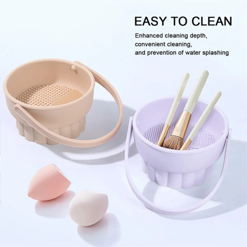 Silicone Washing Bowl Makeup Brush Cleaning Box Make-Up Egg Drying B 1