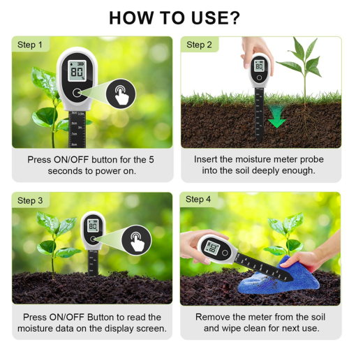 Digital Moisture Meter Soil Humidity Sensor with Backlight and Scale 2