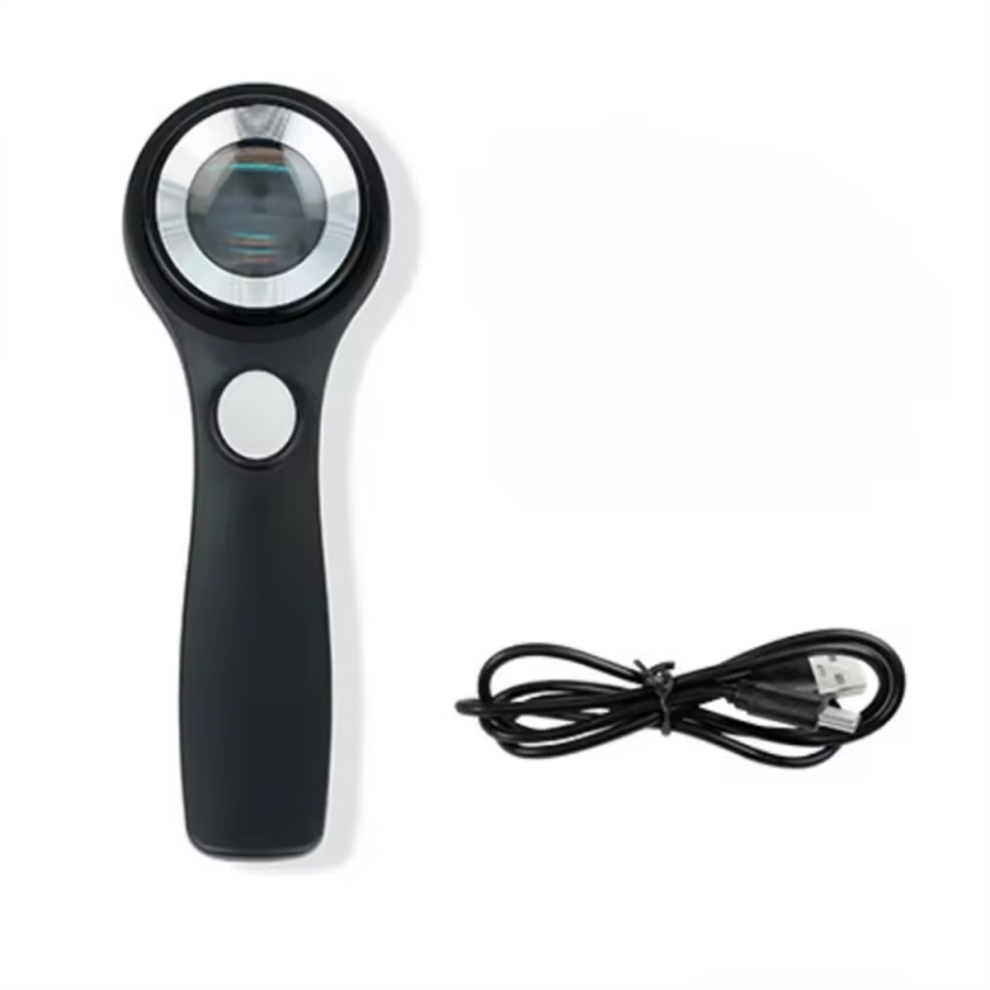 Light 60X Portable Magnifying Glass Uv Illuminated Usb Rechargeable