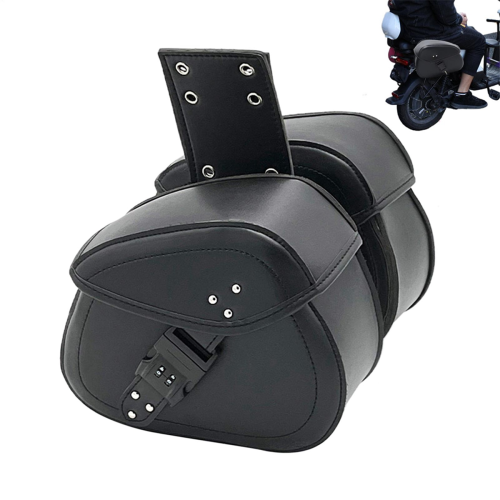 Password Lock Motorcycle Saddlebags Side Tool Storage Saddle Bags 2