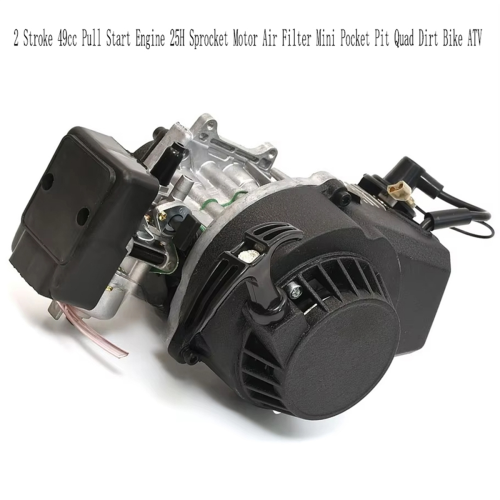 2 Stroke 49cc Pull Start Engine 25H Sprocket Motor Black 2