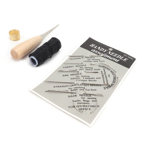 Leather Needle Set Waxed Thread Awl Thimble Kit 1