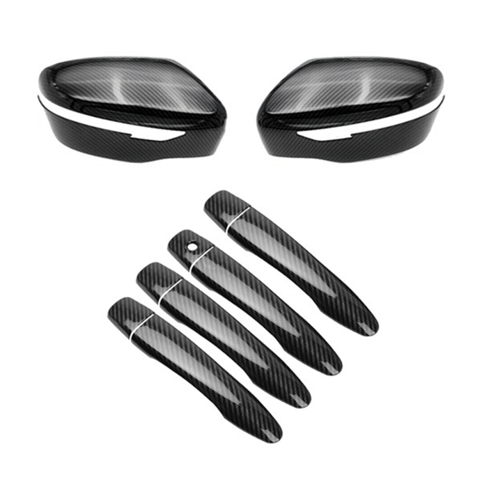 Rearview Mirror Cover + Exterior Outside Door Handle Cover For 4714157441017