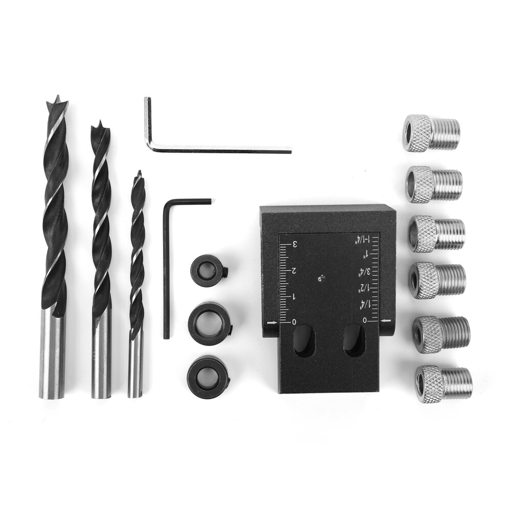 15Pcs Woodworking Oblique Hole Locator Wood Black
