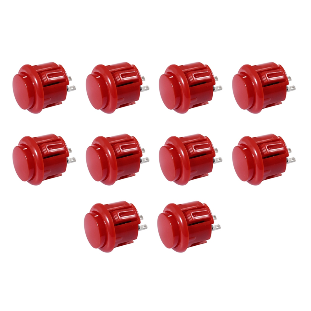 10 Pcs Arcade Buttons 24Mm Responsive Arcade Buttons Red 4714157448481
