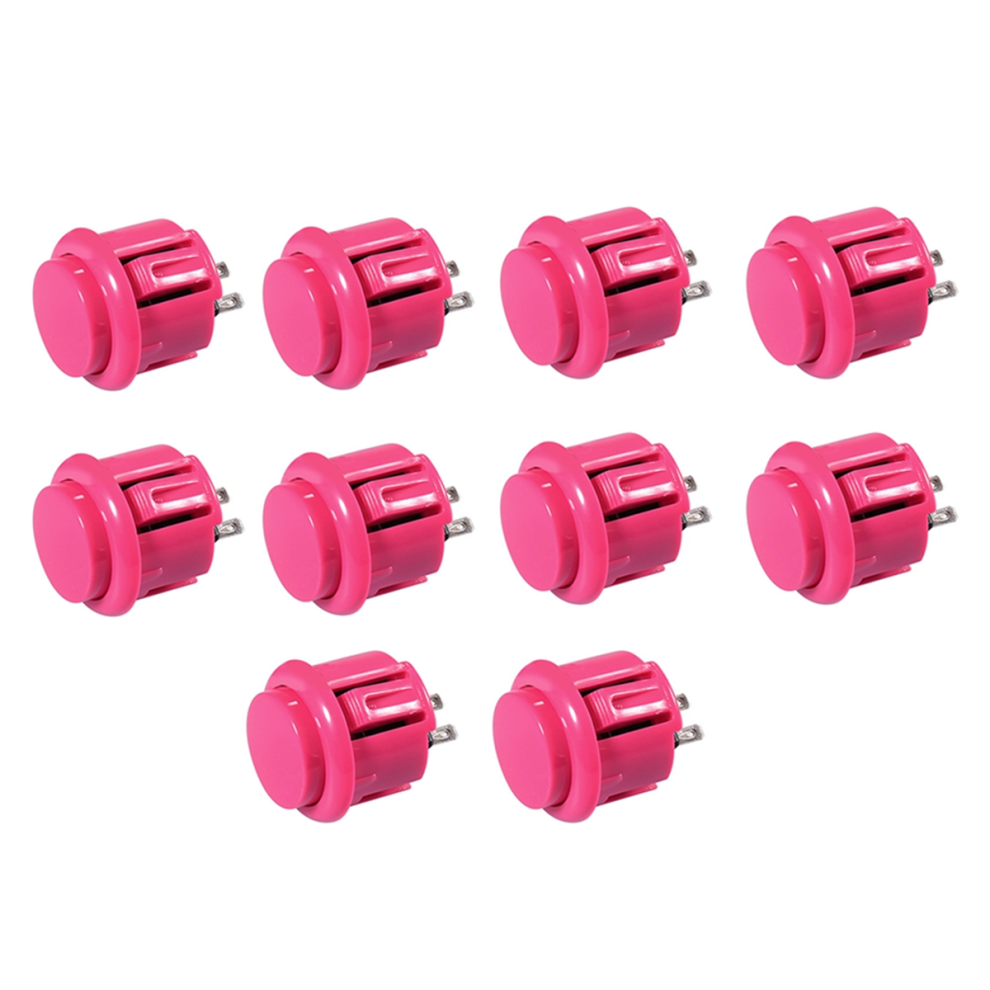 10 Pcs Arcade Buttons 24Mm Responsive Arcade Buttons Pink 4714157448498