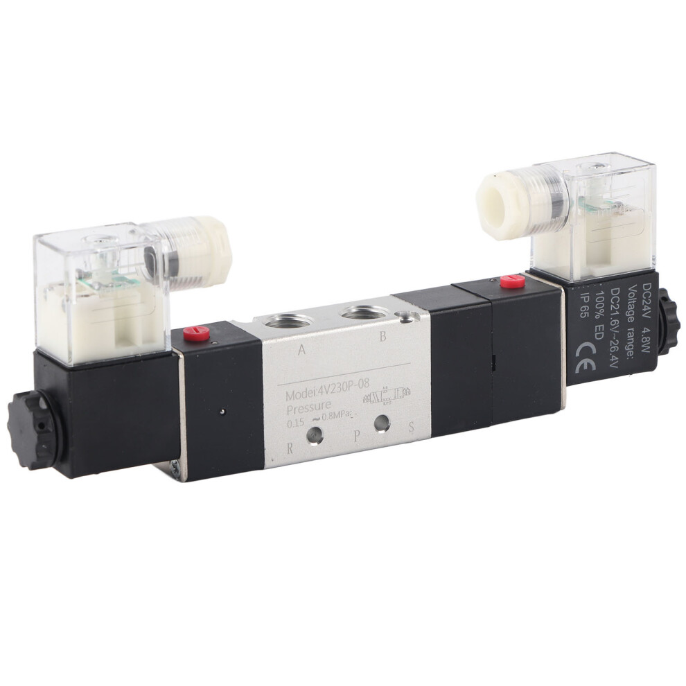 DC 24V BSP 1/4 Normally Closed 3 Position 5 Way