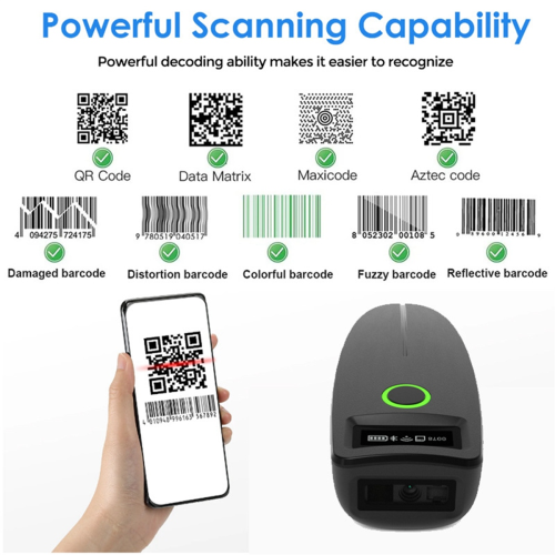 Mini Barcode Scanners USB Wired/Bluetooth/ 2.4G Wireless 1D Scanner 2