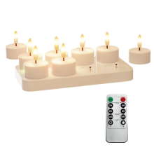 Rechargeable Flameless Tea Lights Candles with Charging Station