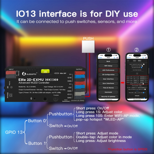 Controller per strisce LED Ethernet ESP32 WLED 2