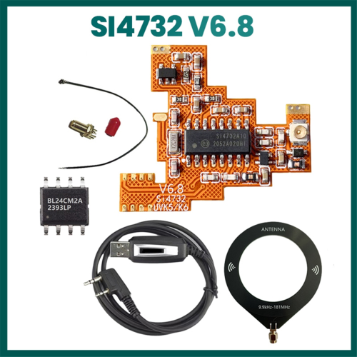 SI4732 V6.8 FPC-modul + 512KB-chip + skrivekabelsæt til 1