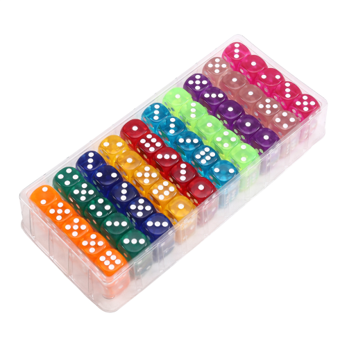 Set di dadi da gioco standard in acrilico da 100 pezzi, 14 mm, 6 lati 1