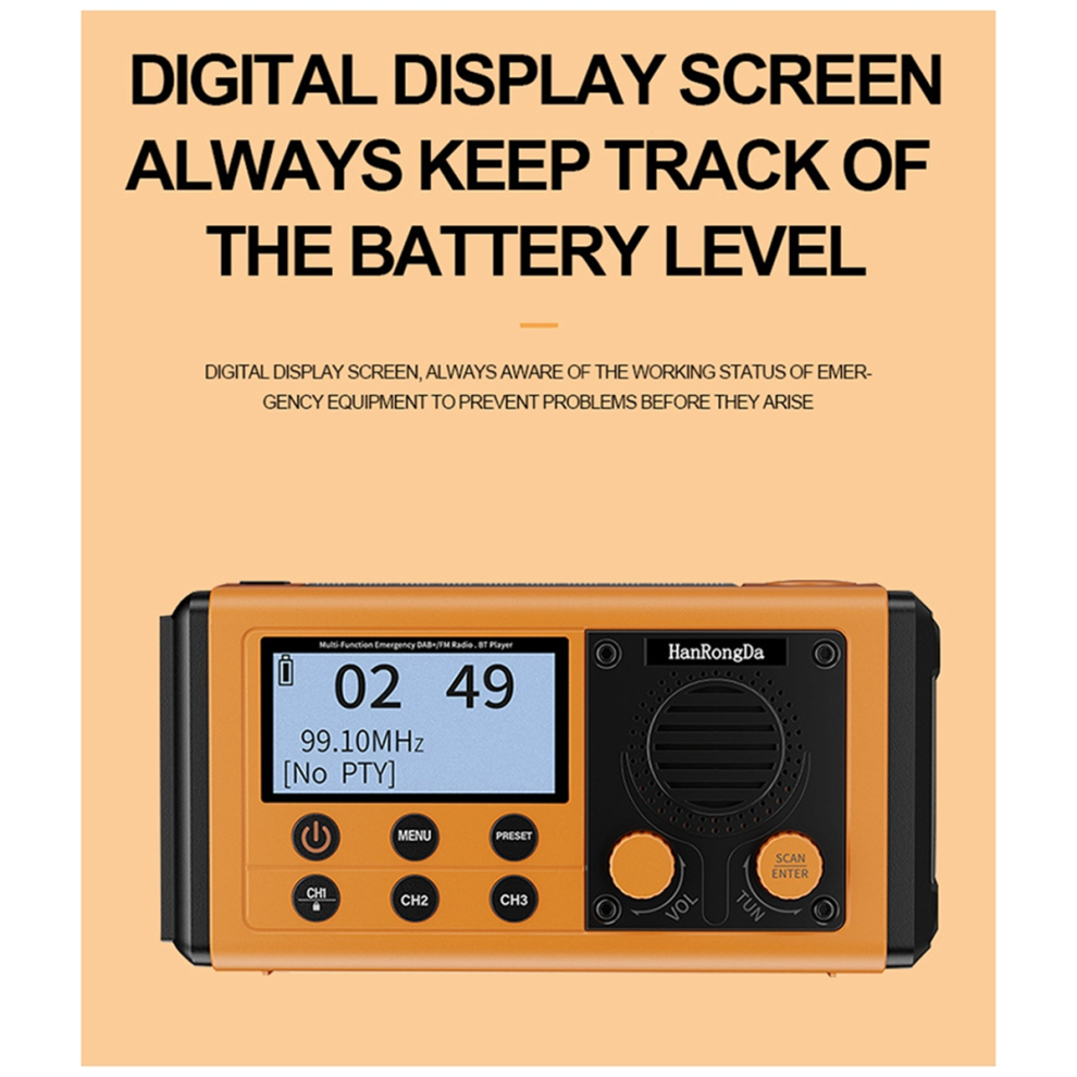 907 Emergency Radio, Solar Hand Crank, 10000Mah Light 4711175568870