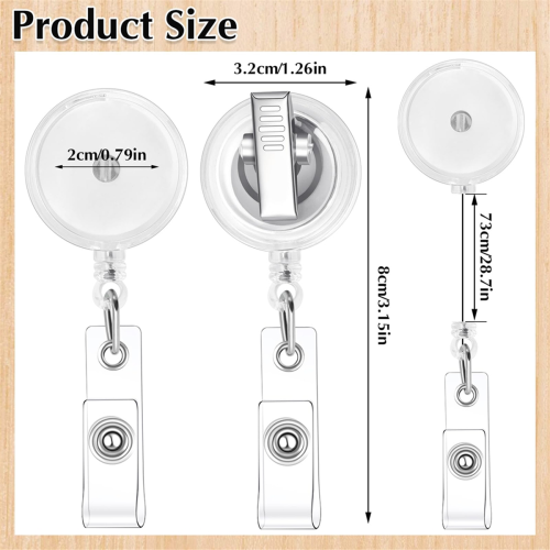 50 τεμάχια ανασυρόμενα καρούλια με περιστρεφόμενο κλιπ αλιγάτορα 2