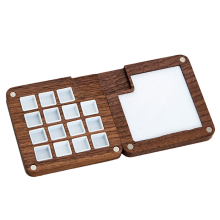 15 Raster Skizzenbuch Palette, Walnuss Holz Farbe Palette Box Schwarz Walnuss