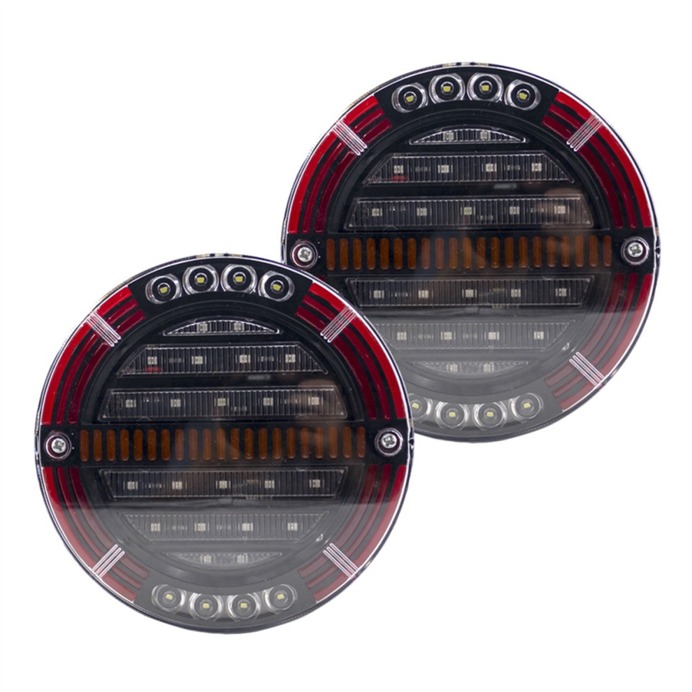2Pcs Round Led Trailer Tail With Brake Drl Turn Signal Light 4711175584900