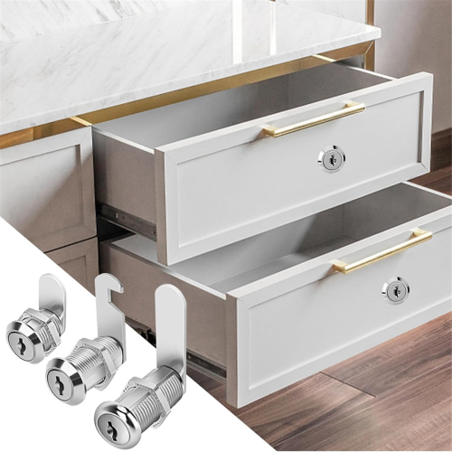 Cabinet Locks with Keys,1-1/2Inch Long Cam Locks Keyed 2