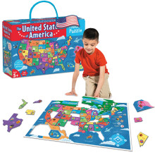 Regno di pace Regno degli Stati Uniti puzzle per bambini - Stati Uniti e capitali Mappa per et 5+ giocattolo in et prescolare per ragazzi e ragazze