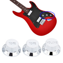 3 Stück Silberne Gitarren-Potentiometerknopffüße 25,5 mm/18 mm