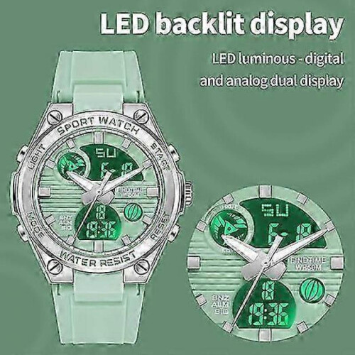 "Women's watch with silicone strap, 5 ATM waterproof digital watch" e 2